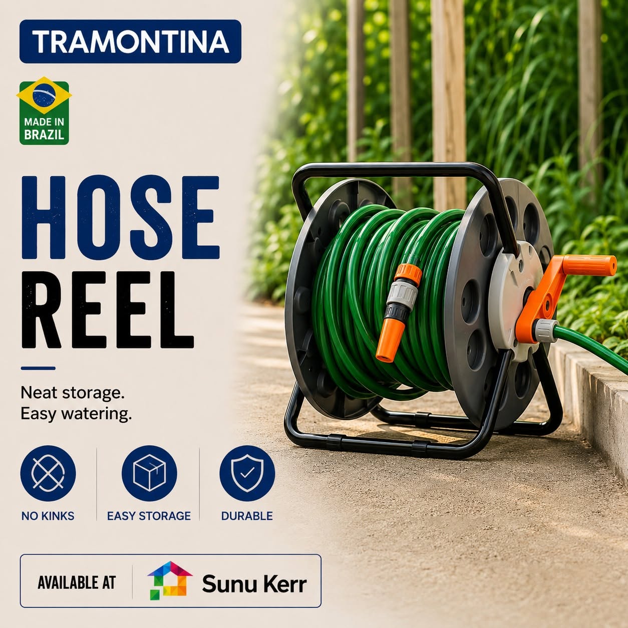 Tramontina hose reel — available at Sunu Kerr